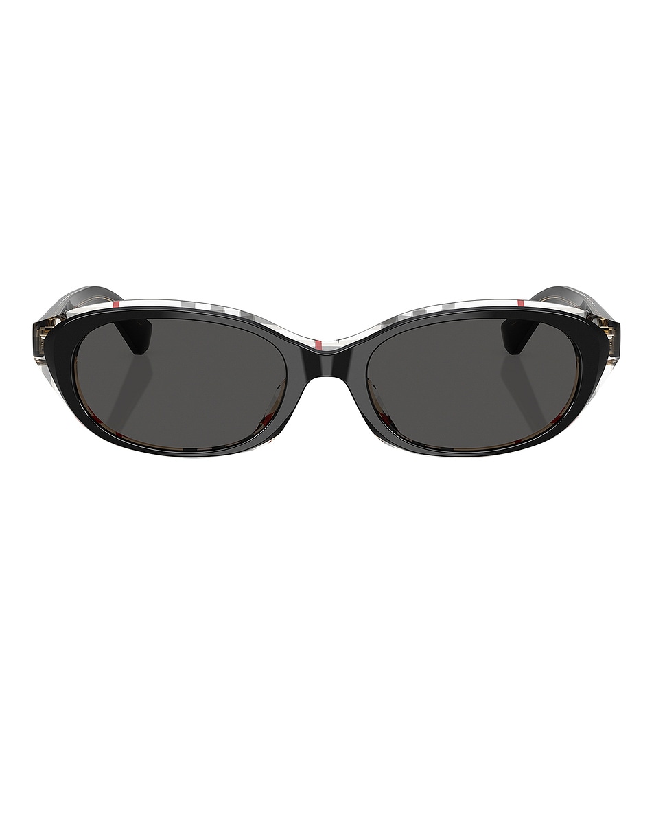 Image 1 of Burberry Oval Sunglasses in Top Black