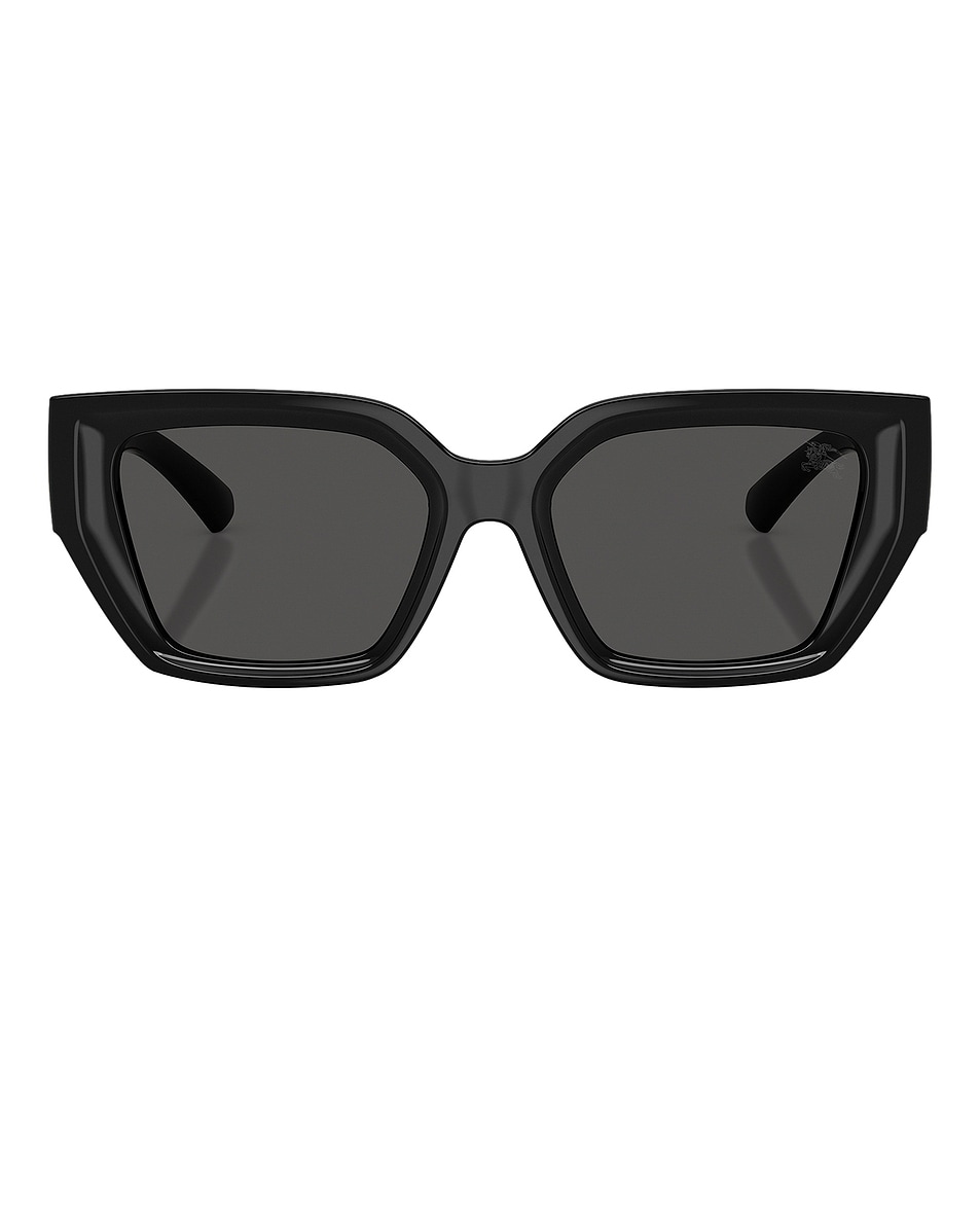 Image 1 of Burberry Square Sunglasses in Black & Dark Grey