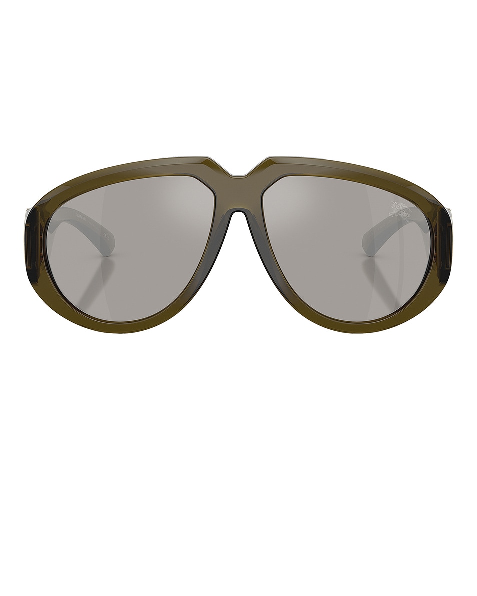 Image 1 of Burberry Round Sunglasses in Green & Silver