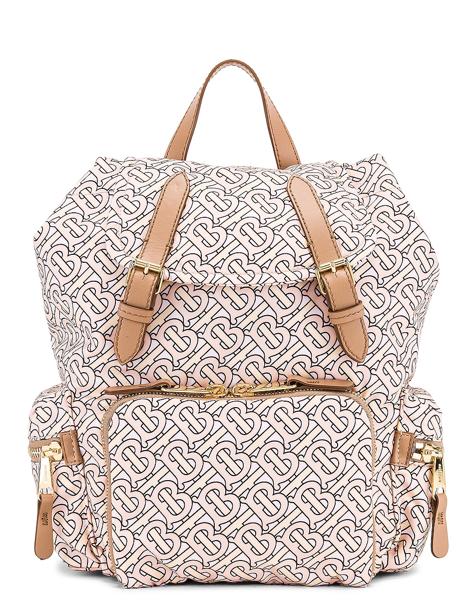 Image 1 of Burberry Monogram Backpack in Blush