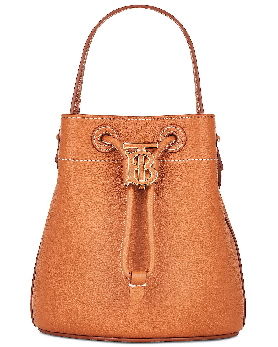 Burberry Mini Bucket Bag in Warm Russet Brown FWRD