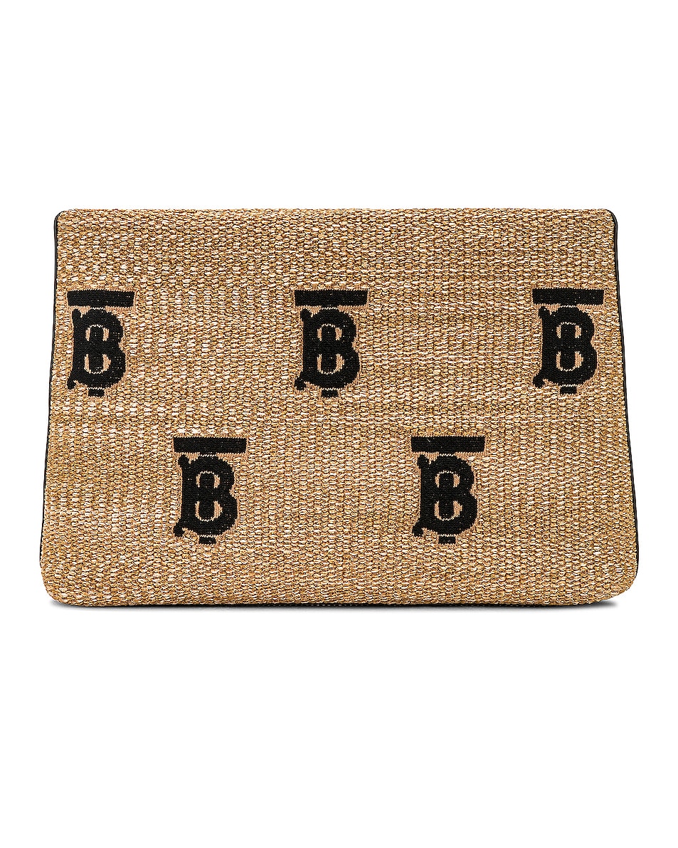 Image 1 of Burberry Duncan Pouch in Natural & Black