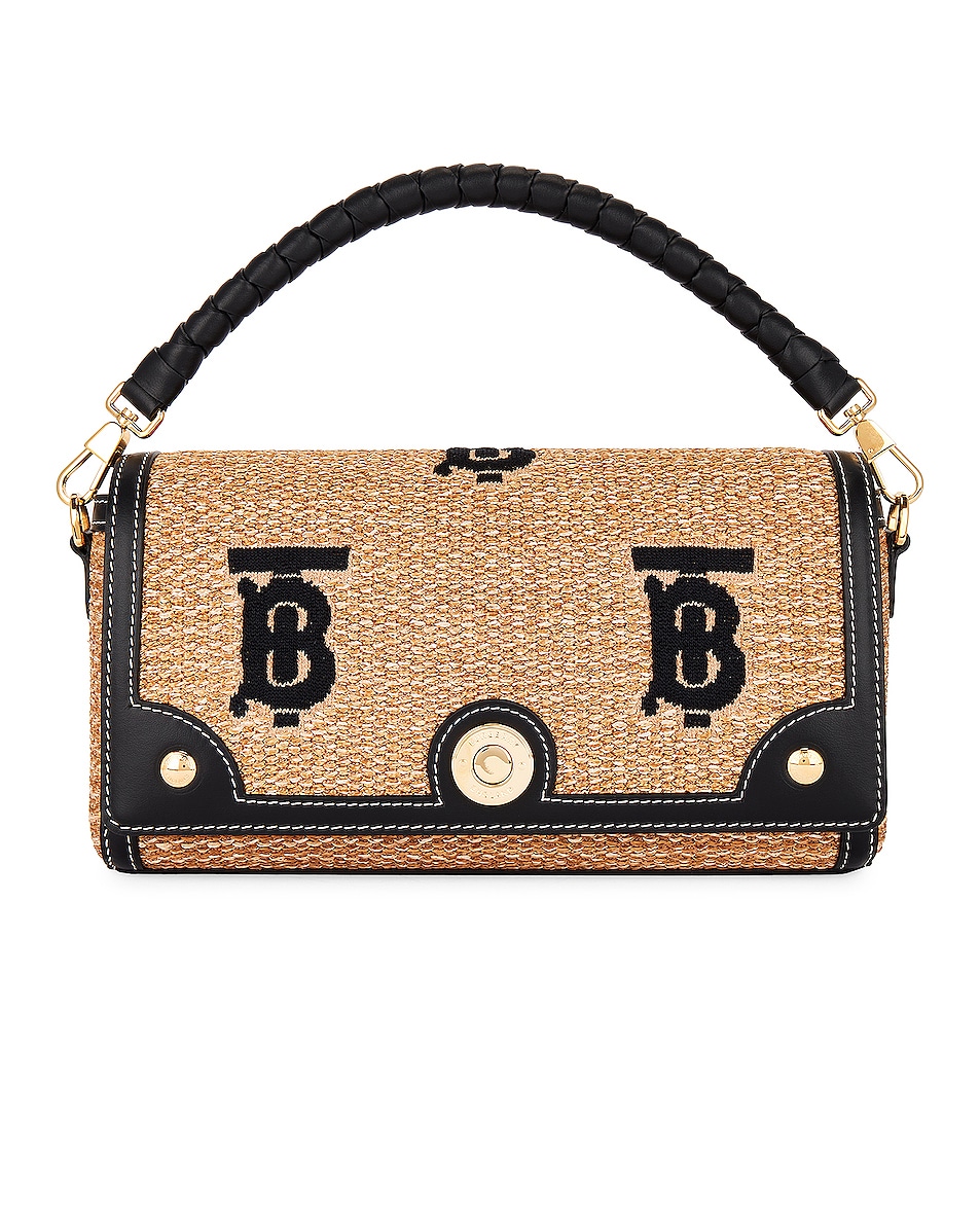 Image 1 of Burberry Small Note Shoulder Bag in Natural & Black