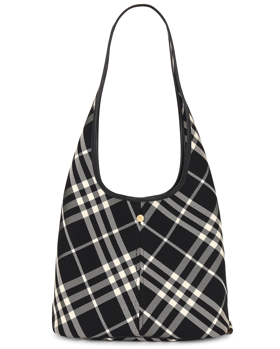 Image 1 of Burberry Small Hobo Bag in Black & Calico