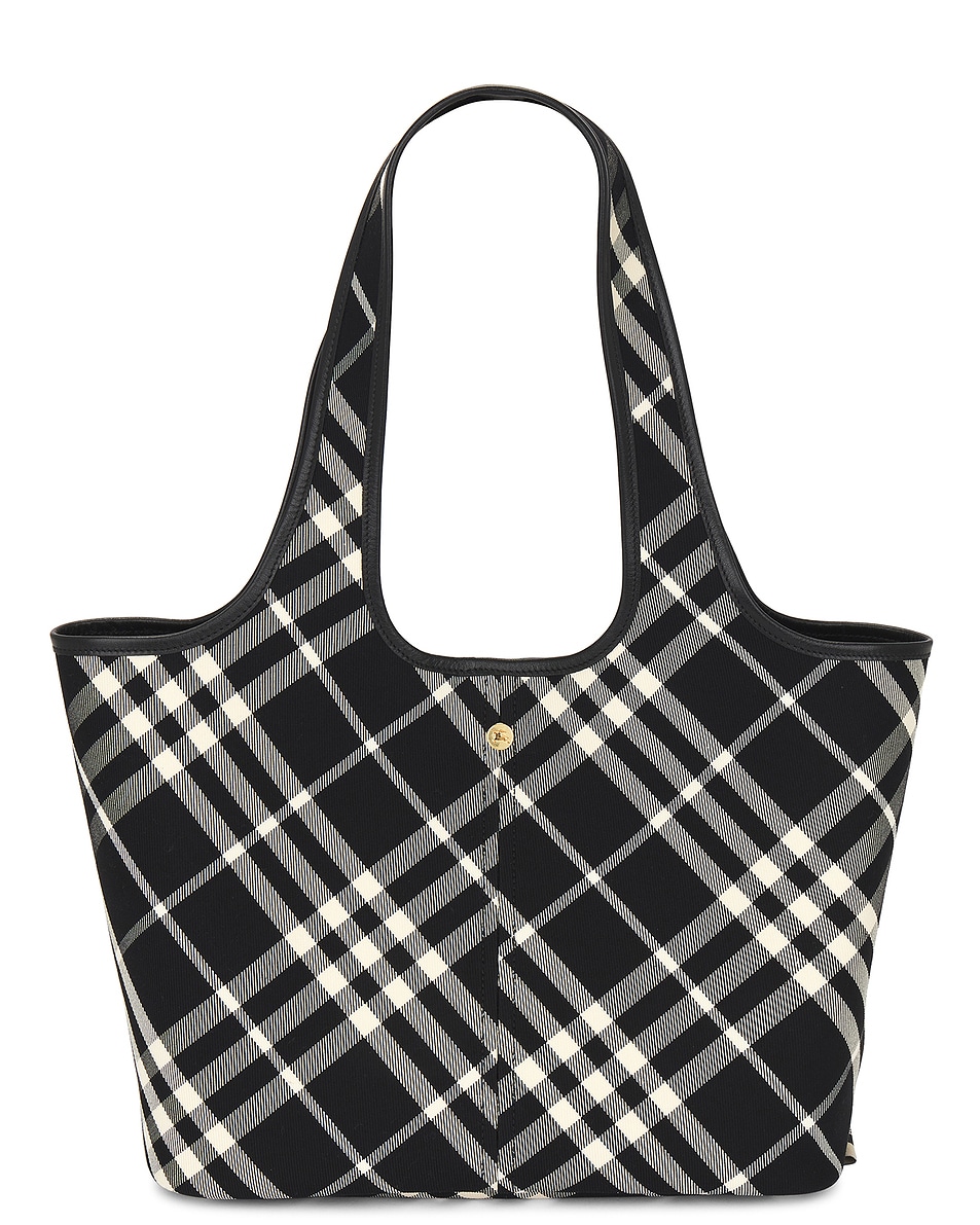 Image 1 of Burberry Small EW Tote Bag in Black & Calico