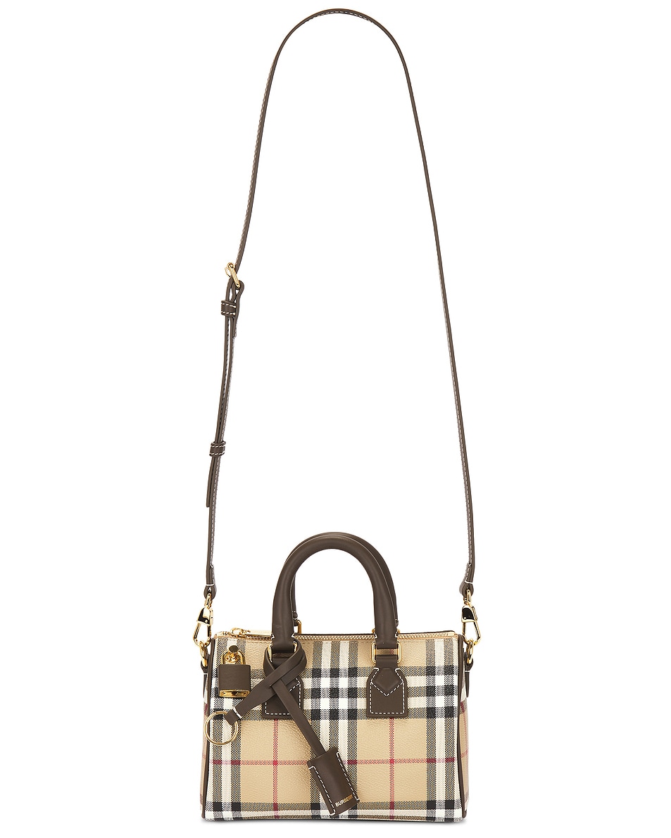 Image 1 of Burberry Mini Bowling Bag in Vintage Check & Military