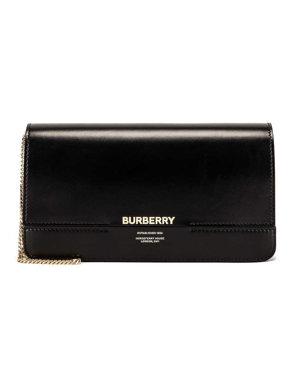 Image 1 of Burberry Horseferry Clutch in Black