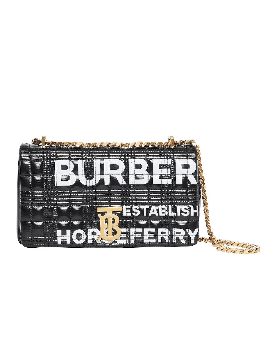 Image 1 of Burberry Small Quilted Graphic Bag in Black