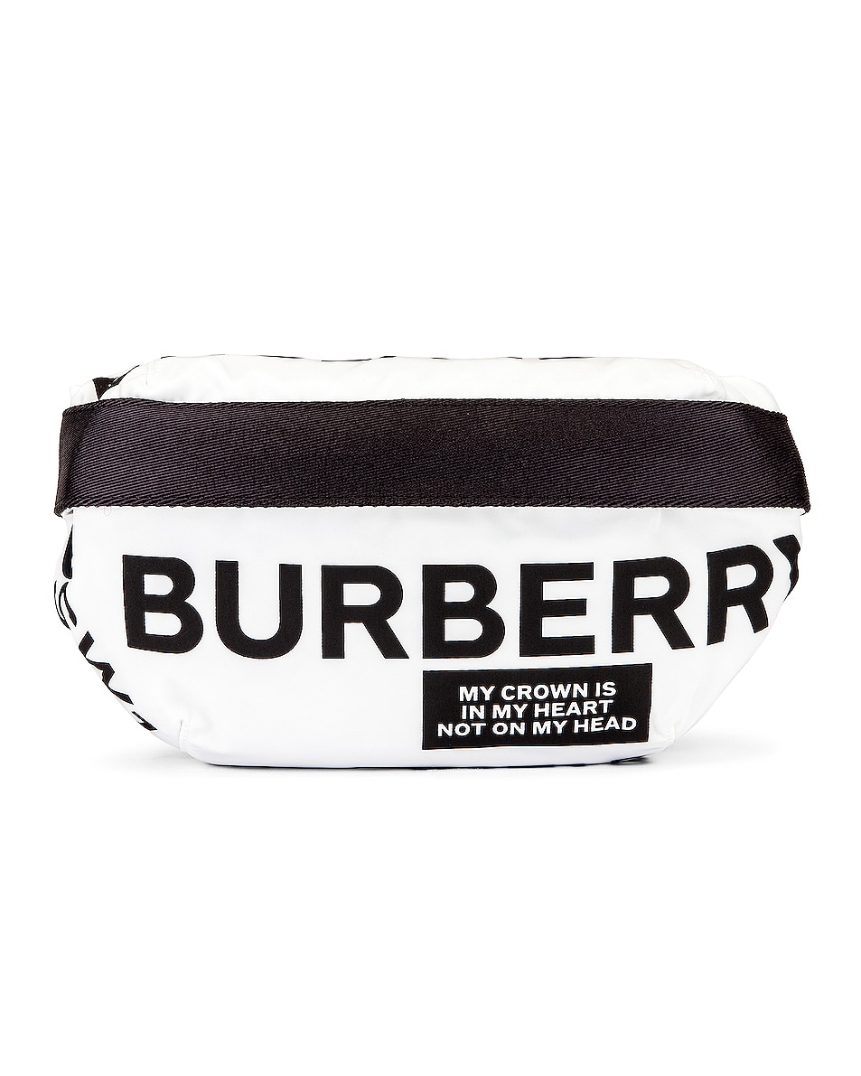 Image 1 of Burberry Medium Sonny Graphic Fanny Pack in White
