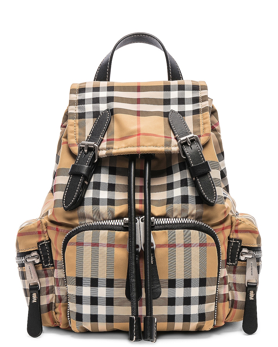 Image 1 of Burberry Small Vintage Check Backpack in Antique Yellow