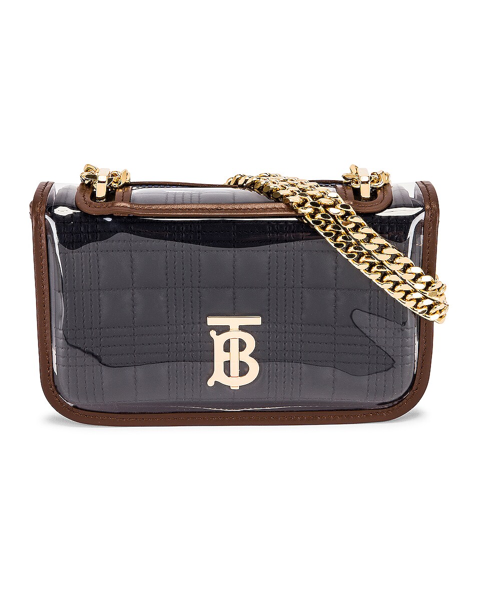 Image 1 of Burberry Monogram Lola Removable Transparent Cover Bag in Black