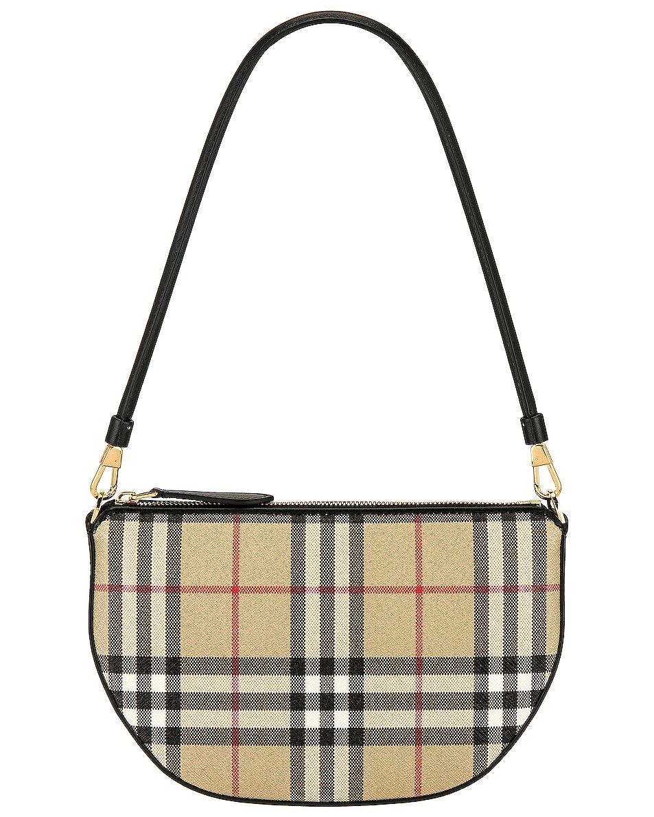 Image 1 of Burberry Olympia Pouch Bag in Archive Beige & Black