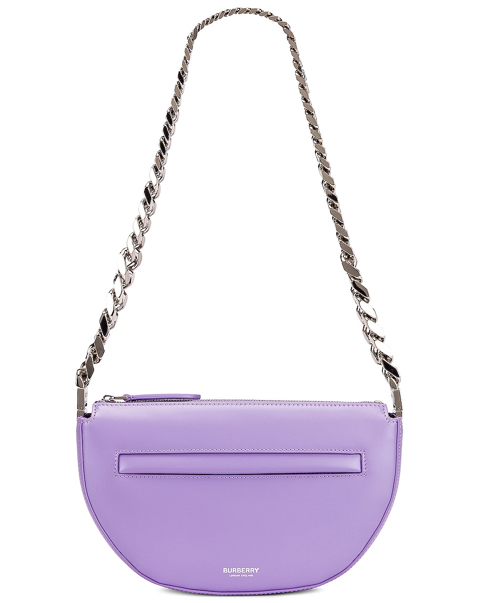Image 1 of Burberry Mini Zip Olympia Bag in Soft Violet