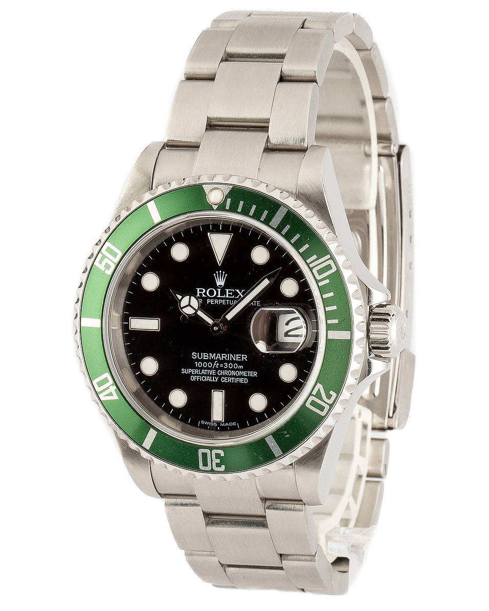 Image 1 of Bob's Watches x FWRD Renew Rolex Submariner 16610V Kermit in Stainless Steel & Kermit Green