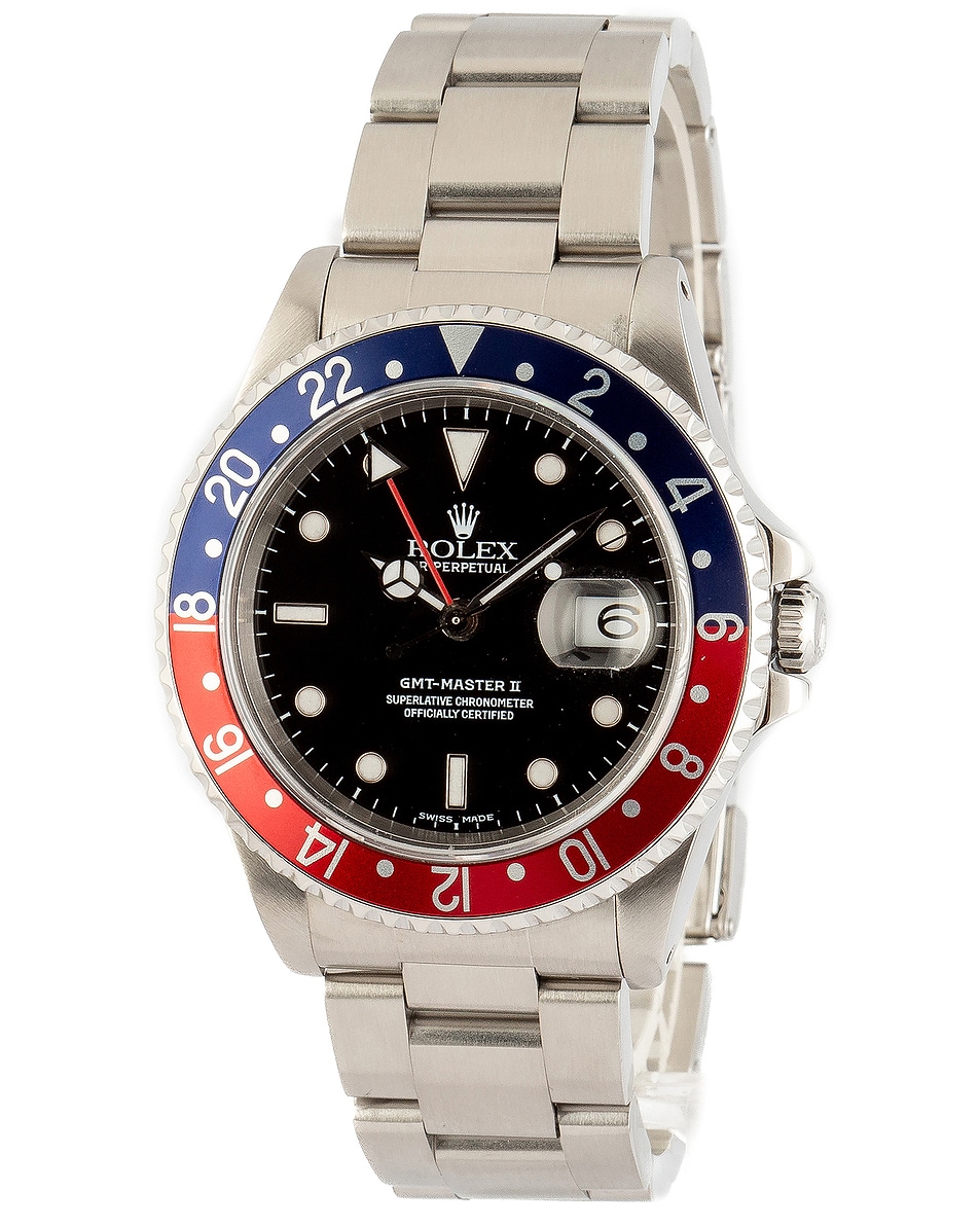 Image 1 of Bob's Watches x FWRD Renew Rolex Gmt-Master Ii Ref 16710T Pepsi in Stainless Steel, Red, & Blue