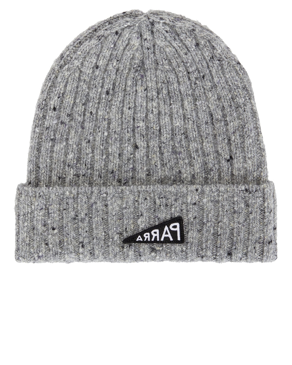 Image 1 of By Parra Reversed Flag Beanie in Grey