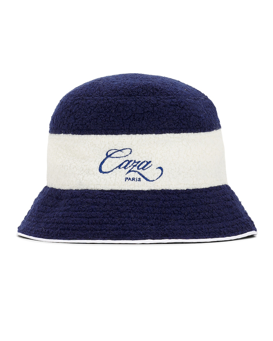 Image 1 of Casablanca Caza Embroidered Terry Bucket hat in Navy