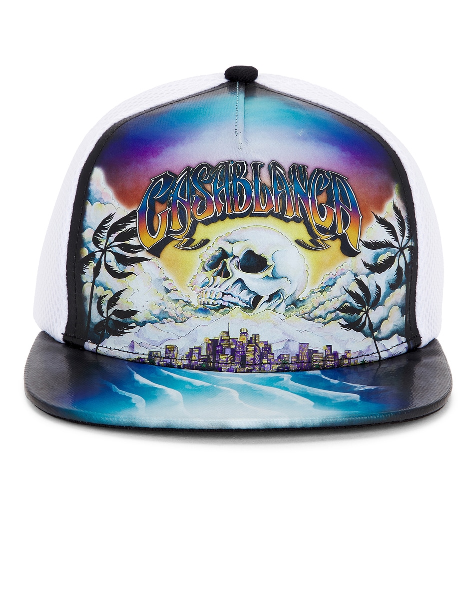 Image 1 of Casablanca Le Premonition Printed Trucker Cap in Black