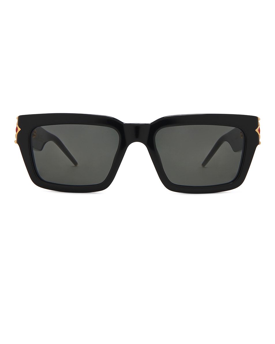 Image 1 of Casablanca Gold Plated Monogram Plaque Sunglasses in Black