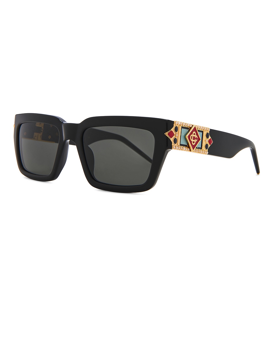 Gold Plated Monogram Plaque Sunglasses - Thumbnail 3