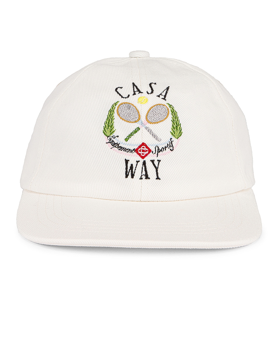 Image 1 of Casablanca Casaway Tennis Twill Cap in Off White