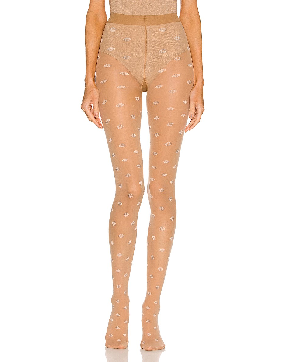 Image 1 of Casablanca Opaque Tights in Nude & White