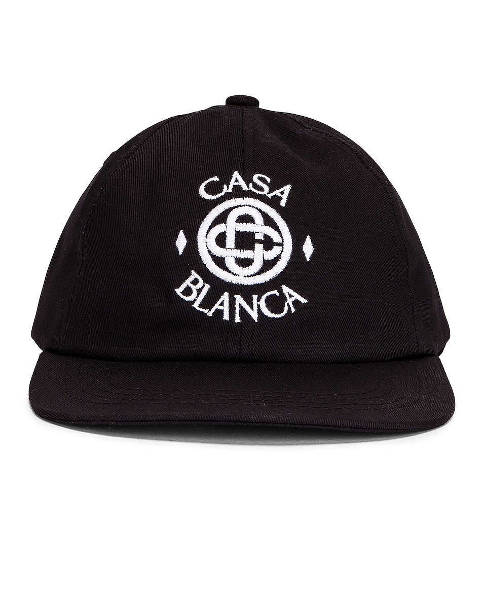 Image 1 of Casablanca Casa Sport Twill Cap in Black