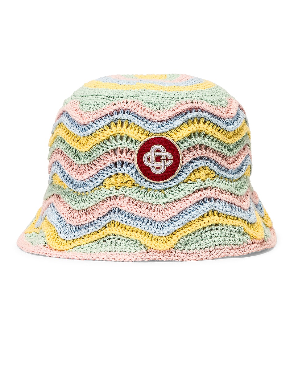 Image 1 of Casablanca Crochet Wave Hat in Multi