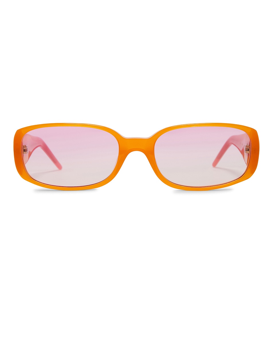 Image 1 of Casablanca Oval Stripe Sunglasses in Orange & Pink