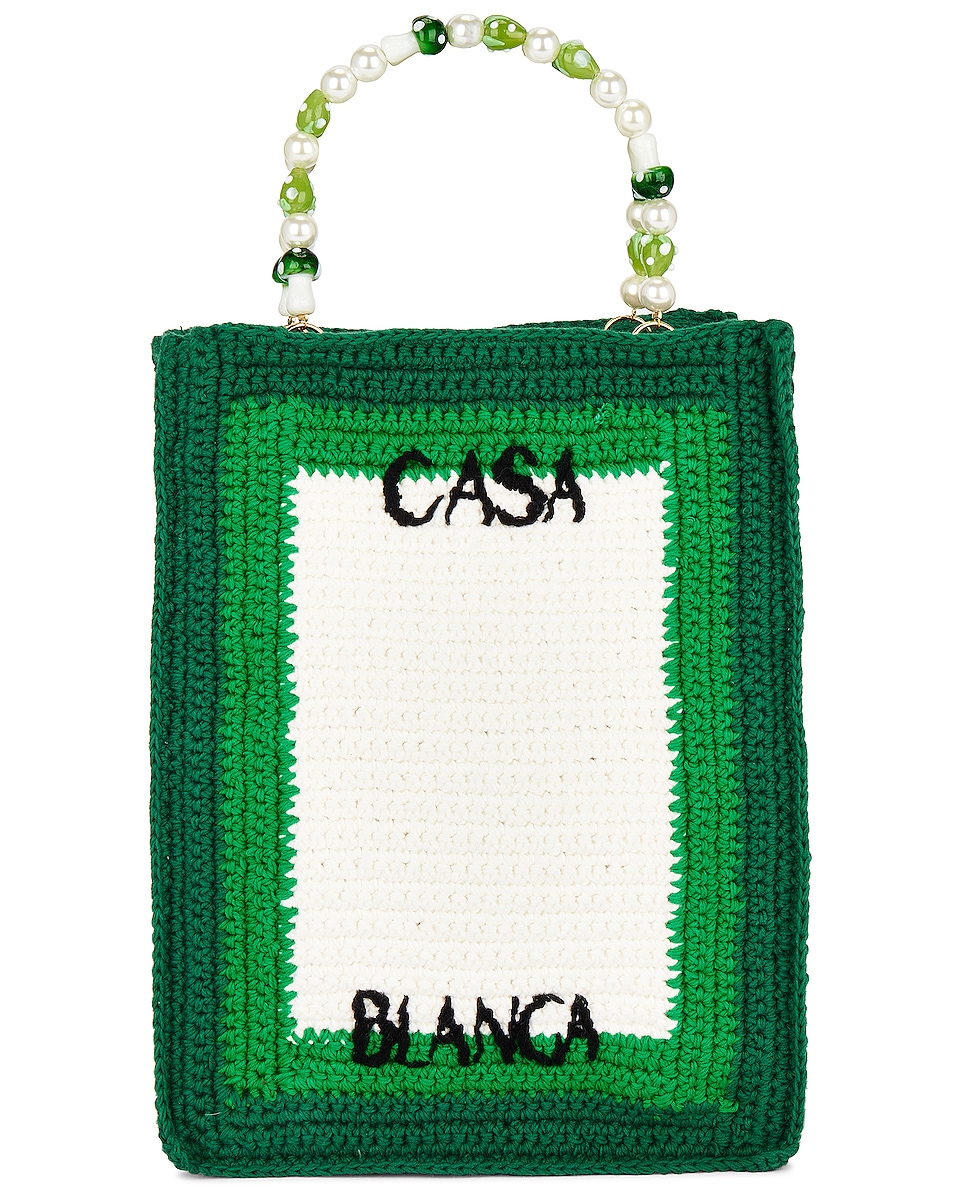 Image 1 of Casablanca Beaded Crochet Bag in Green