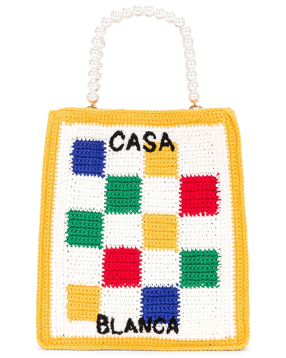 Image 1 of Casablanca Mini Crochet Tote Bag in Multi