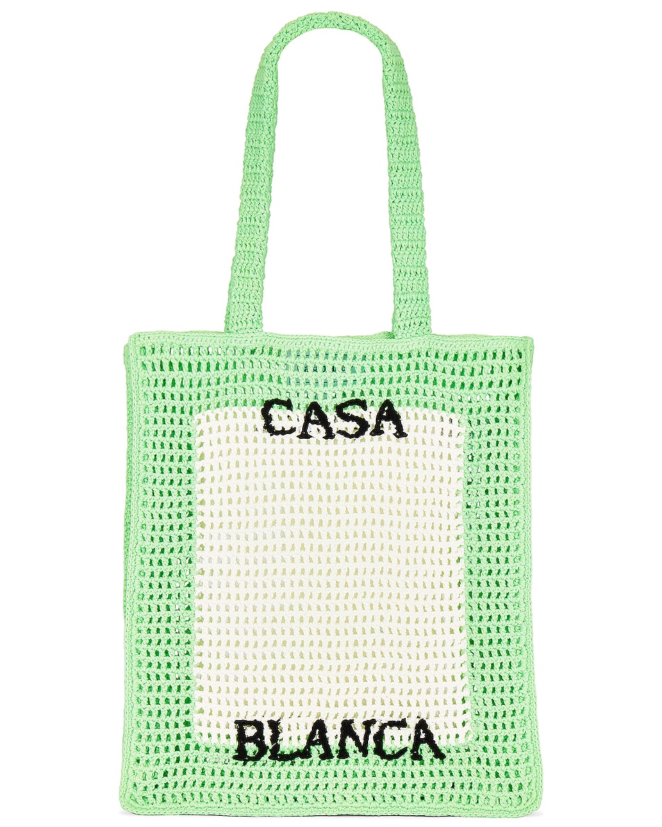 Image 1 of Casablanca Crochet Bag in Pale Green