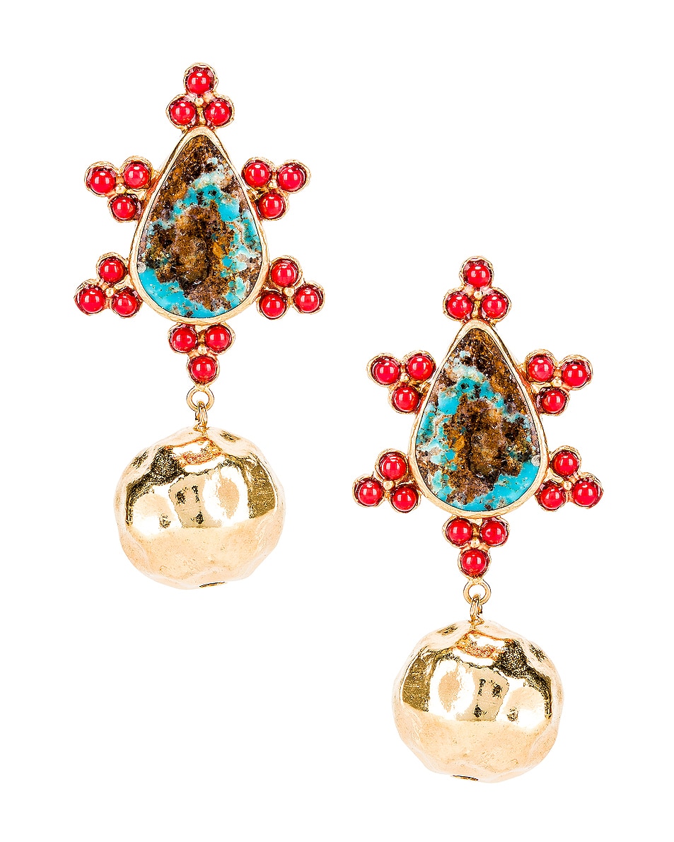 Image 1 of Christie Nicolaides Torres Earrings in Turquoise