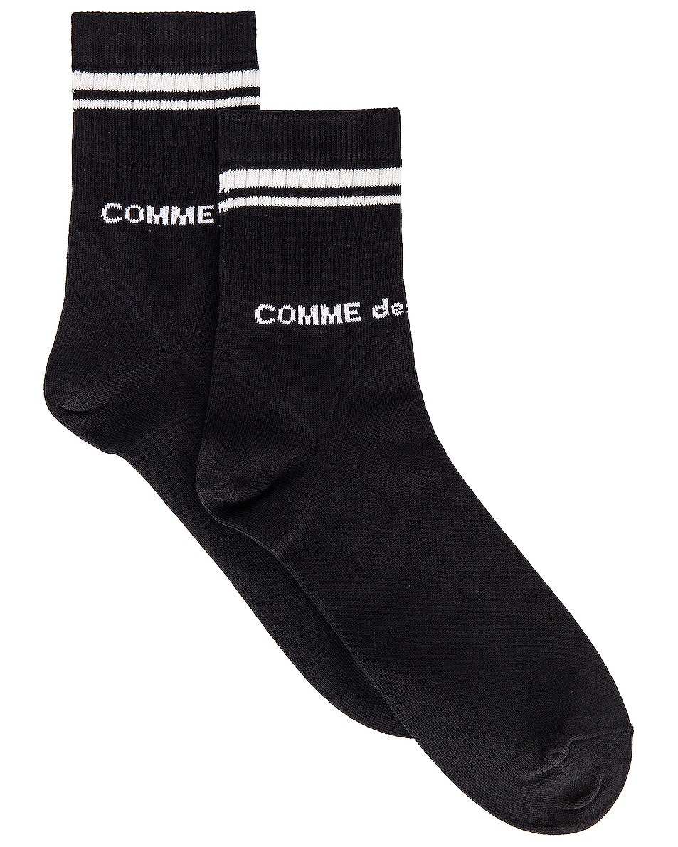 Image 1 of COMME des GARCONS Homme Plus Rib Short Sock in Black