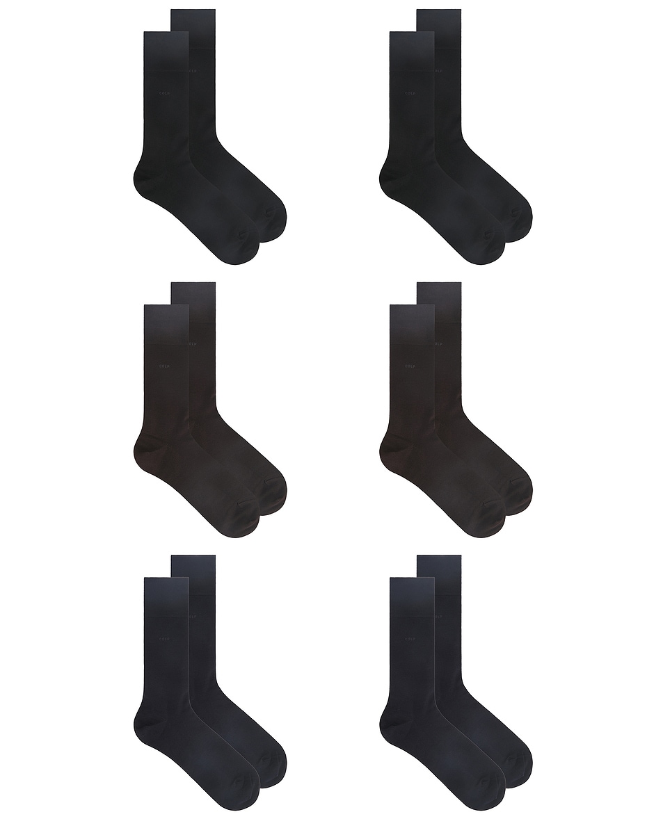 Image 1 of CDLP 6 X Cotton Socks in Black, Dark Brown, & Dark Navy