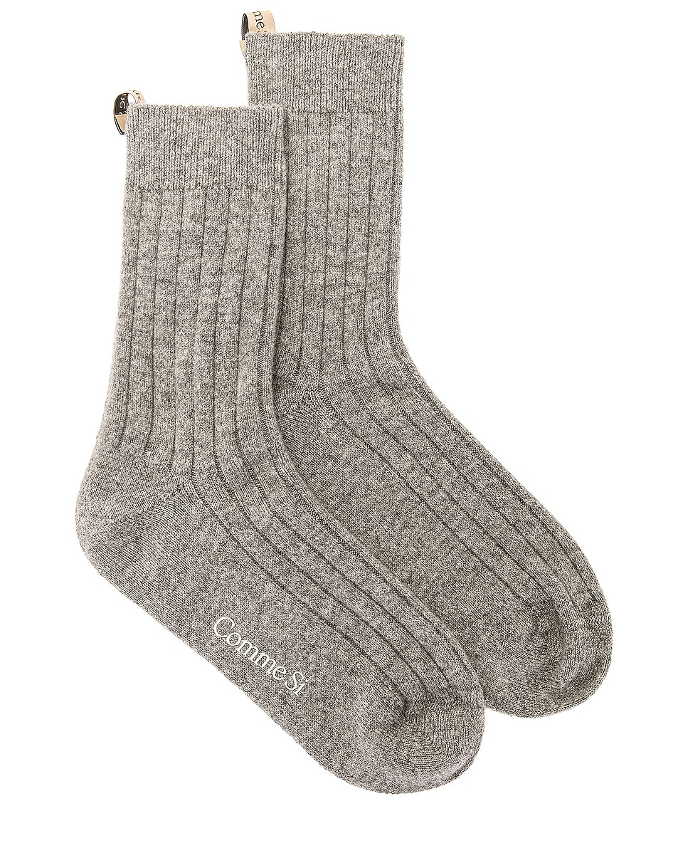Image 1 of Comme Si the Cashmere Sock in Heather Grey