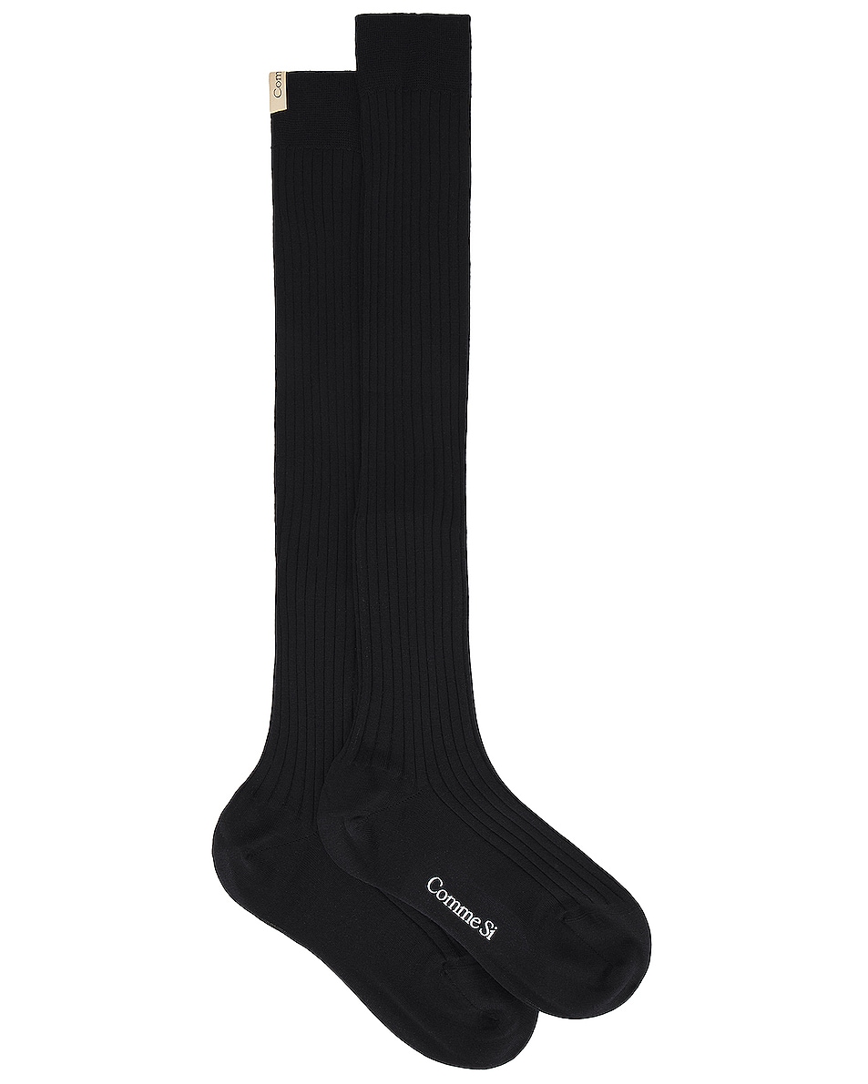 Image 1 of Comme Si The Knee High Sock in Black