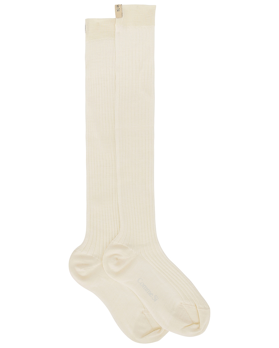 Image 1 of Comme Si The Knee High Sock in Cream