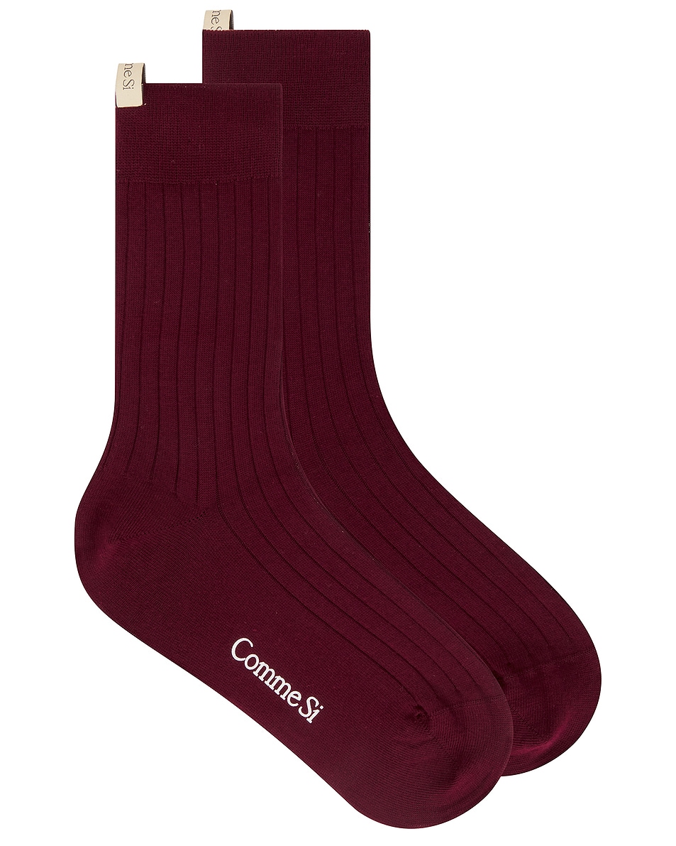 Image 1 of Comme Si The Yves Sock in Maroon