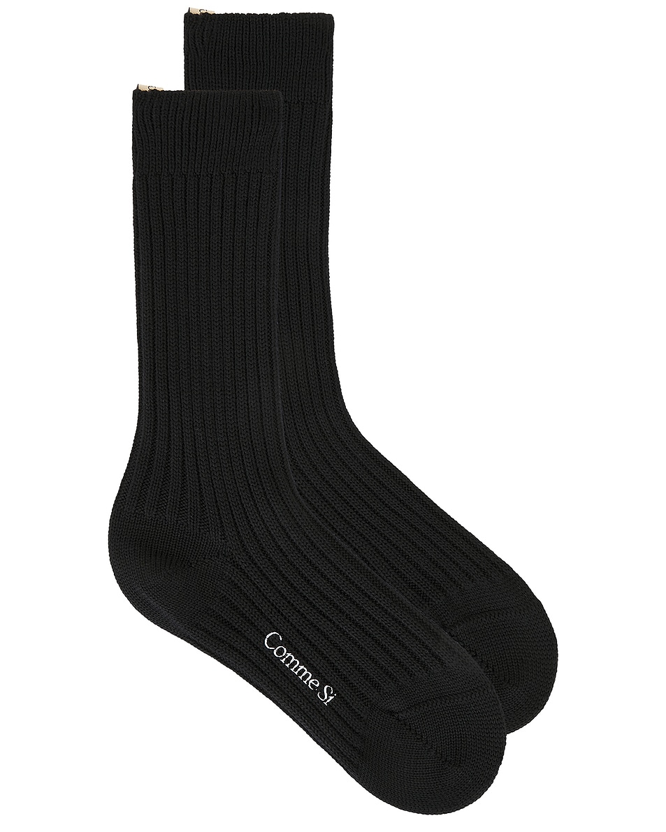 Image 1 of Comme Si The Merino Chunky Sock in Black