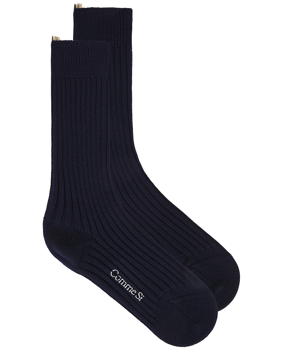 Image 1 of Comme Si The Merino Chunky Sock in Navy