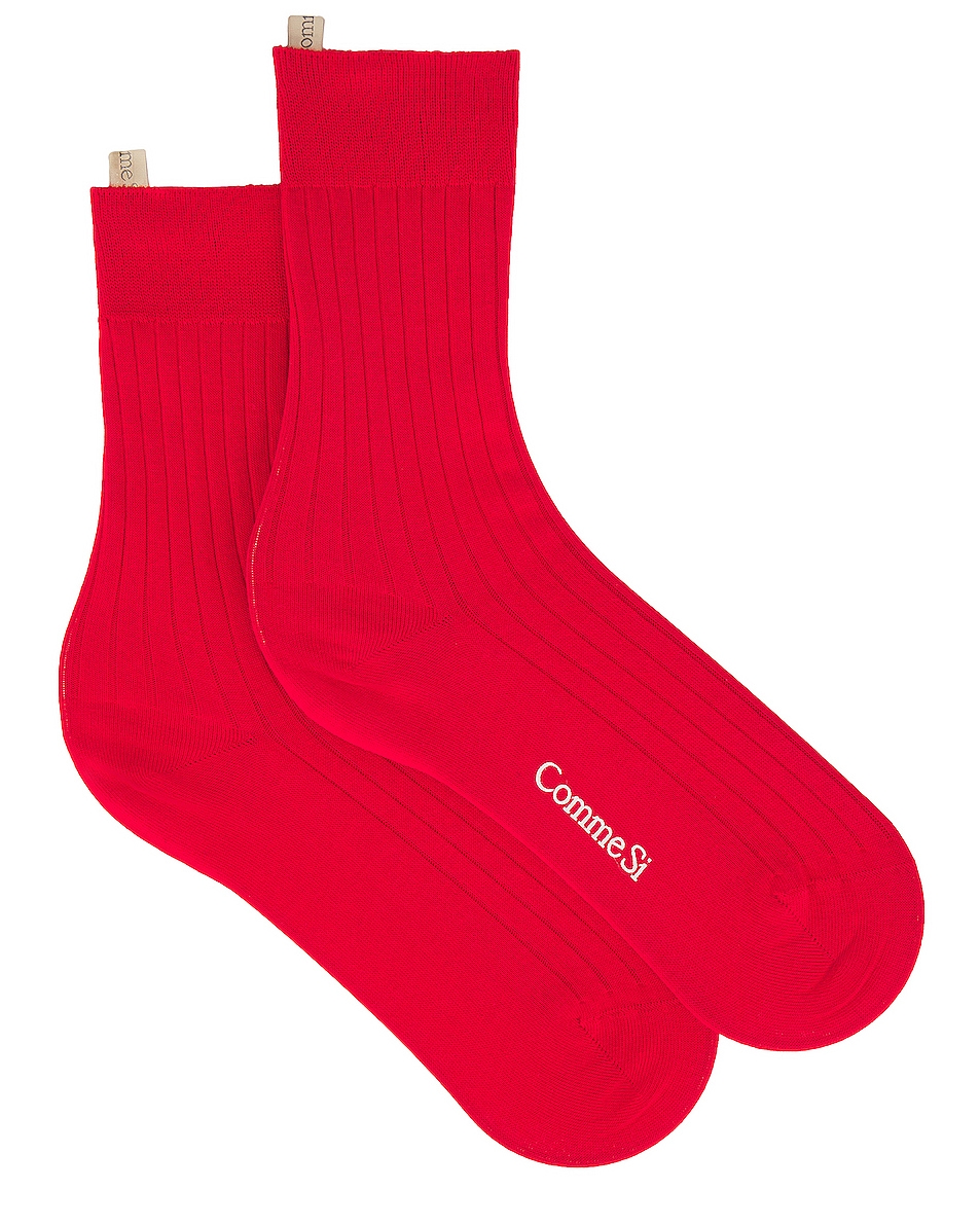 Image 1 of Comme Si the Yves Sock in Scarlet