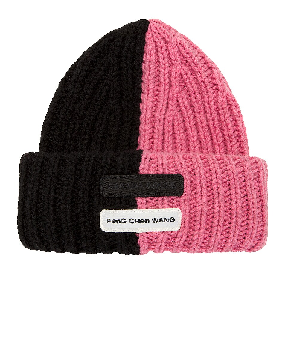 Image 1 of Canada Goose Feng Chen Wang Arctic Cashmere Toque in Techno Pink Multi