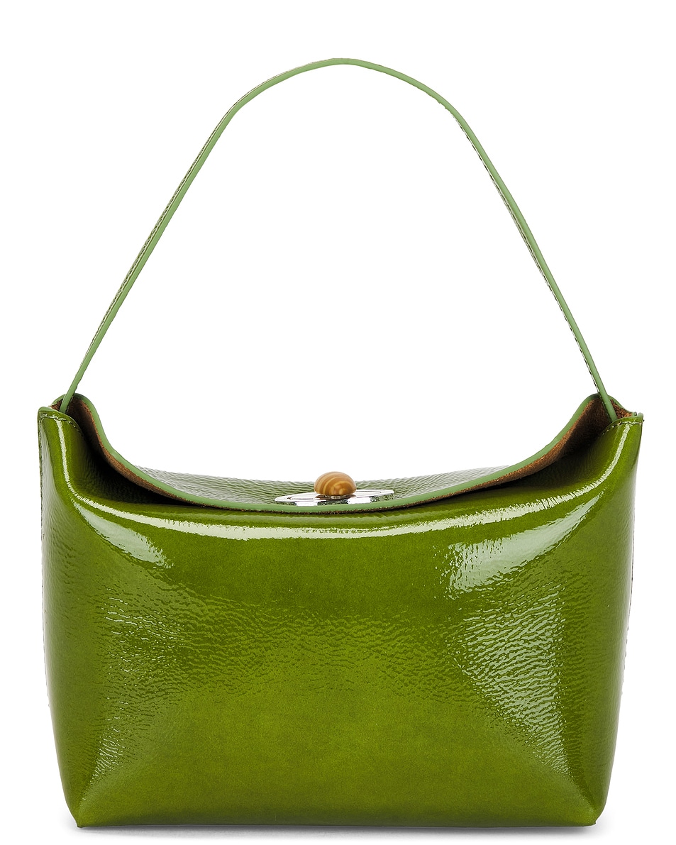 Image 1 of Christopher Esber Turnlock Patent Shoulder Bag in Cactus