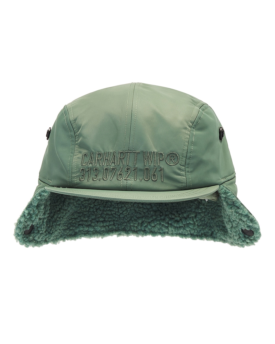 Image 1 of Carhartt WIP Olten Ear Guard Cap in Duck Green & Duck Green