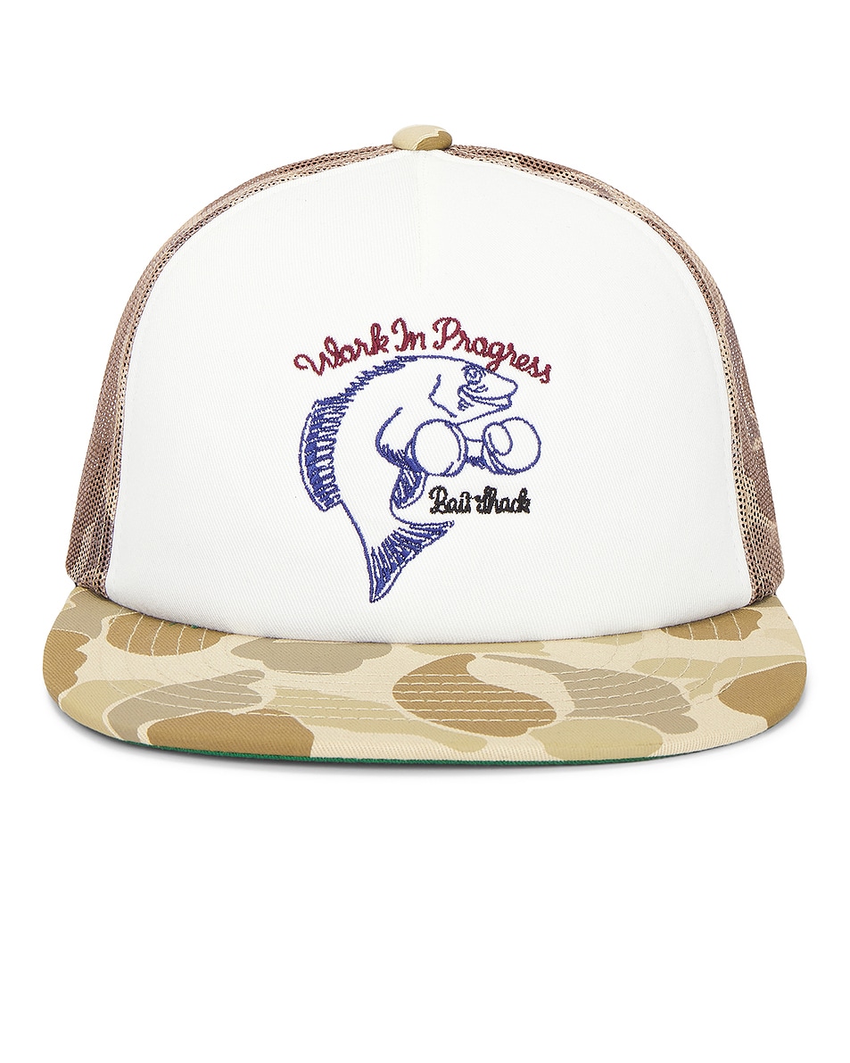 Image 1 of Carhartt WIP Graphic Trucker Cap in Camo Duck, Desert, & White