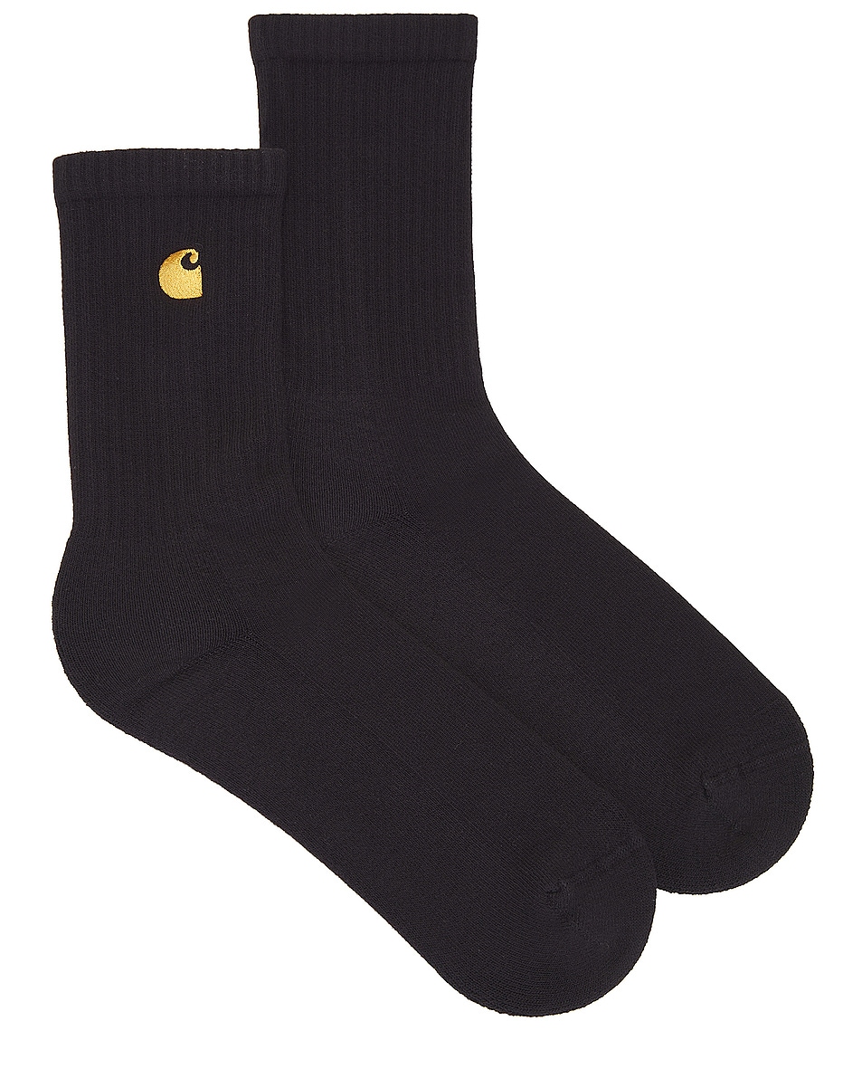 Image 1 of Carhartt WIP Chase Socks in Black & Gold
