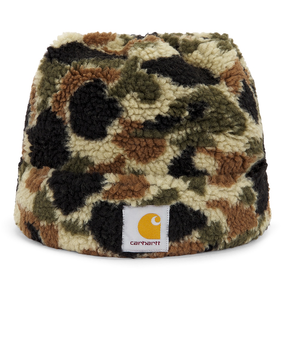 Image 1 of Carhartt WIP Prentis Beanie in Camo Duck & Green