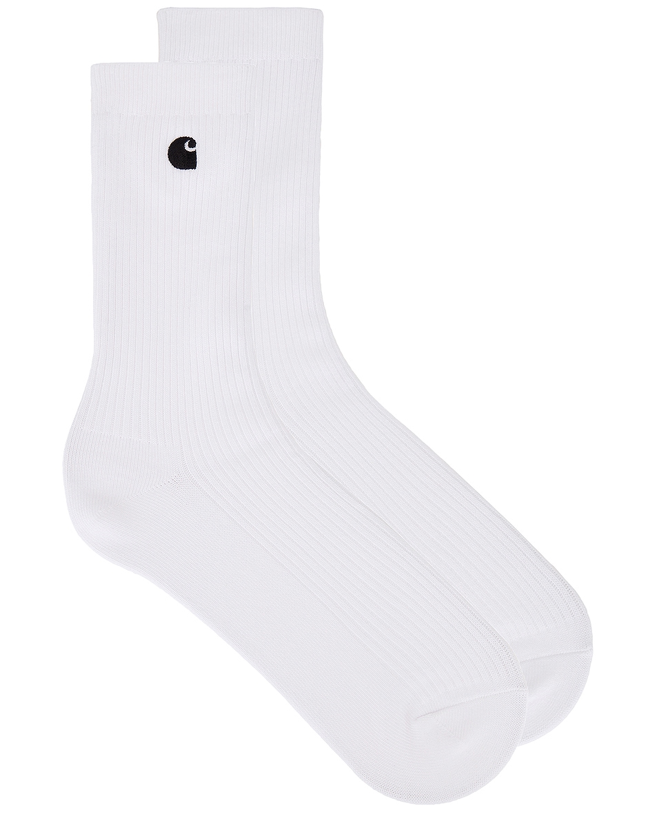 Image 1 of Carhartt WIP Madison Pack Socks in White & Black