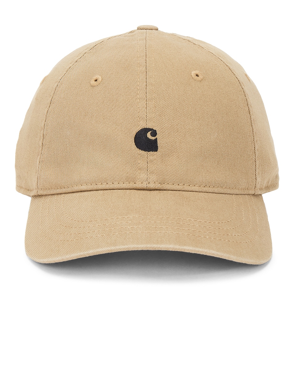 Image 1 of Carhartt WIP Madison Logo Cap in Leather & Black